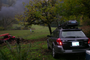 camping site used at the wood firing lookinh into the meadow at Digger Mountain