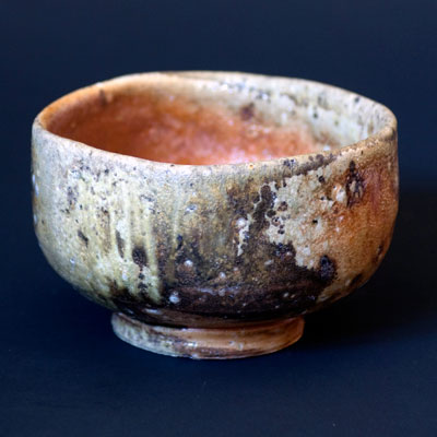 wood-fire (anagama) beautifully marked teabowl
