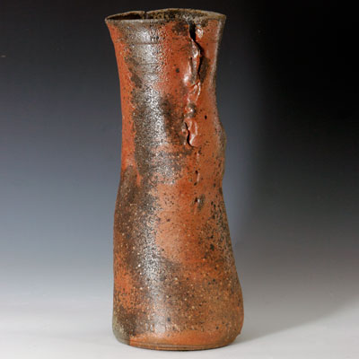 alt side of wood-fire (anagama) vase